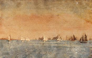 Winslow Homer : Gloucester Harbor, Fishing Fleet